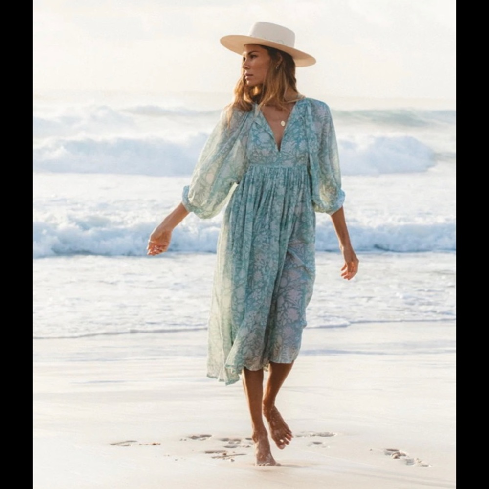 Daughters of India - Kyra Midi Dress ~ Jade (Small) BRAND NEW